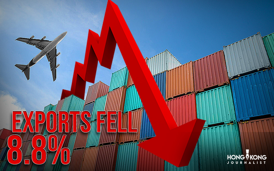 exports fell 8.8%