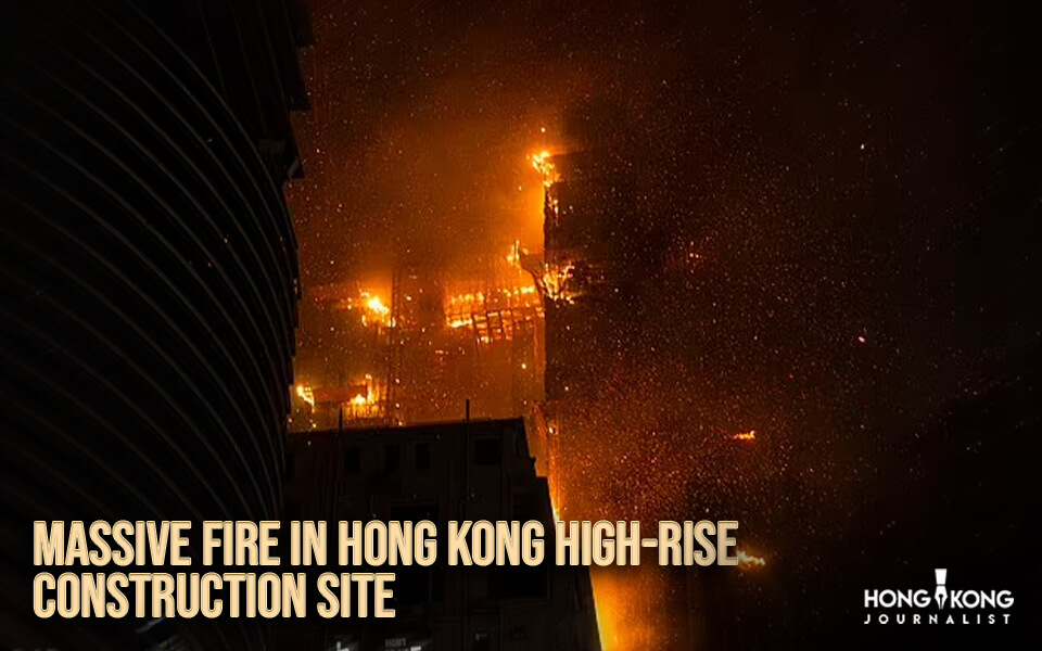 Massive fire in Hong Kong high-rise construction site